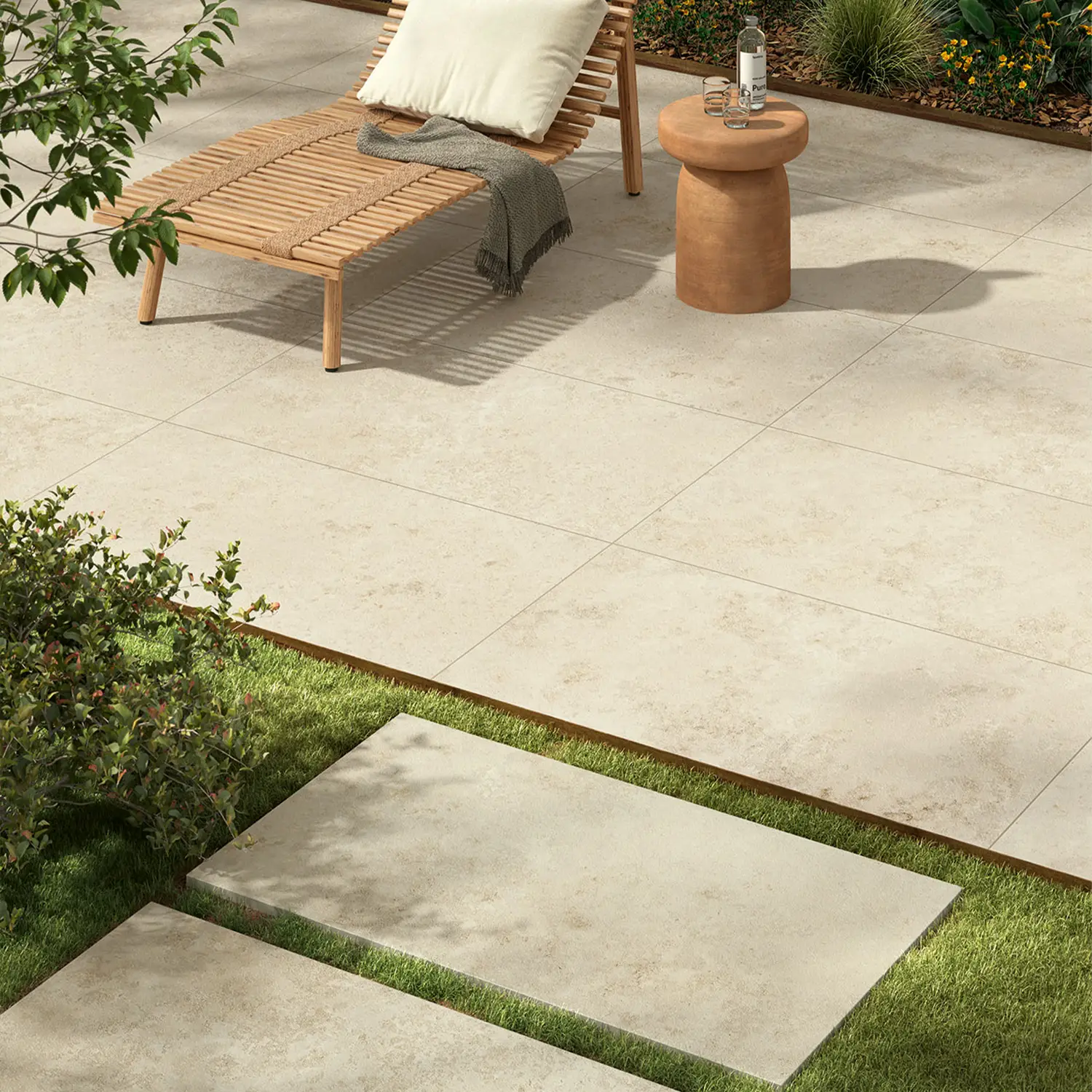 Terrassenplatte Jurassic Fossil Crema 3D 60 x 120 cm