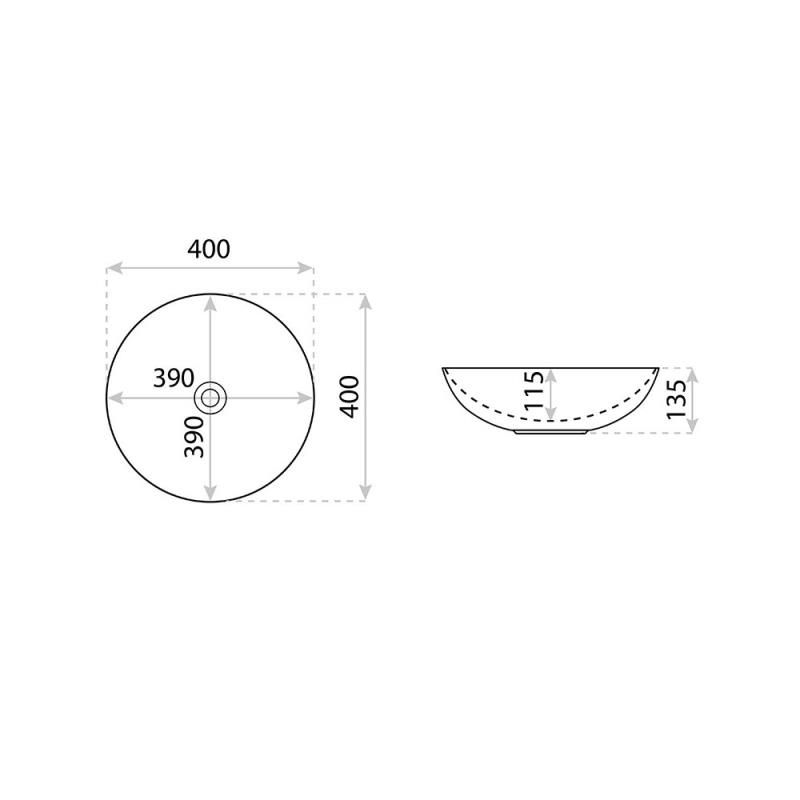 SlimThin Black Bowl Aufsatzbecken 40 x 40 x 14  cm