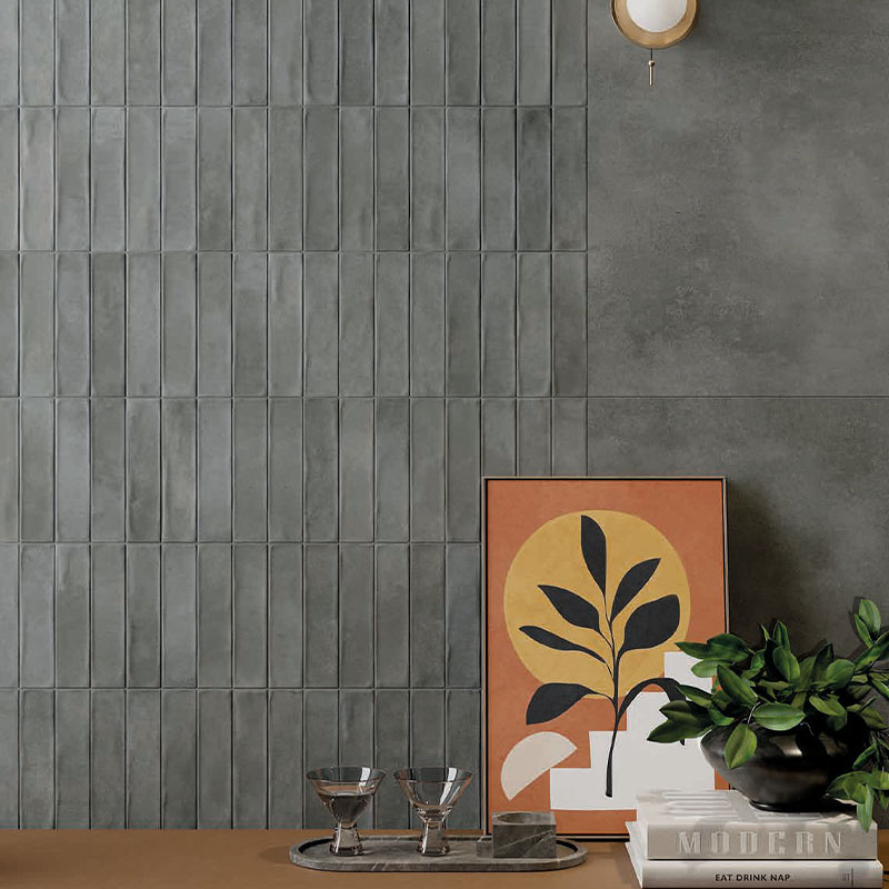 Fliese Cruda Brick Antracite 4,8 x 20 cm