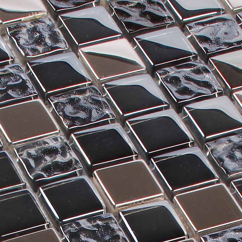 Glasmosaik Glass-Stone Black Pearl 23 x 23 x 8 mm