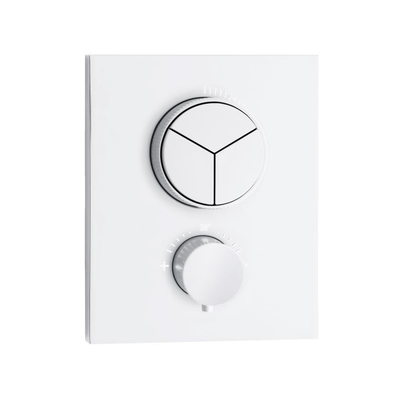 Herzbach Push Square Thermostat 3 Verbraucher weiß matt