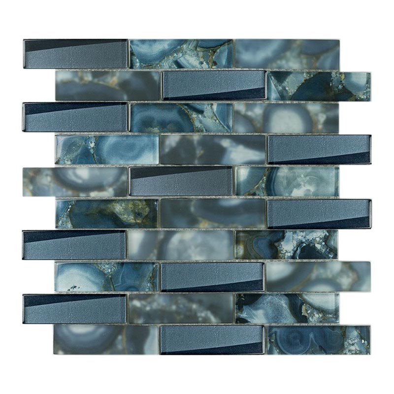 Brick Agata-1 azzurro 2,8 cm Muretto Brick Mosaikfliesen