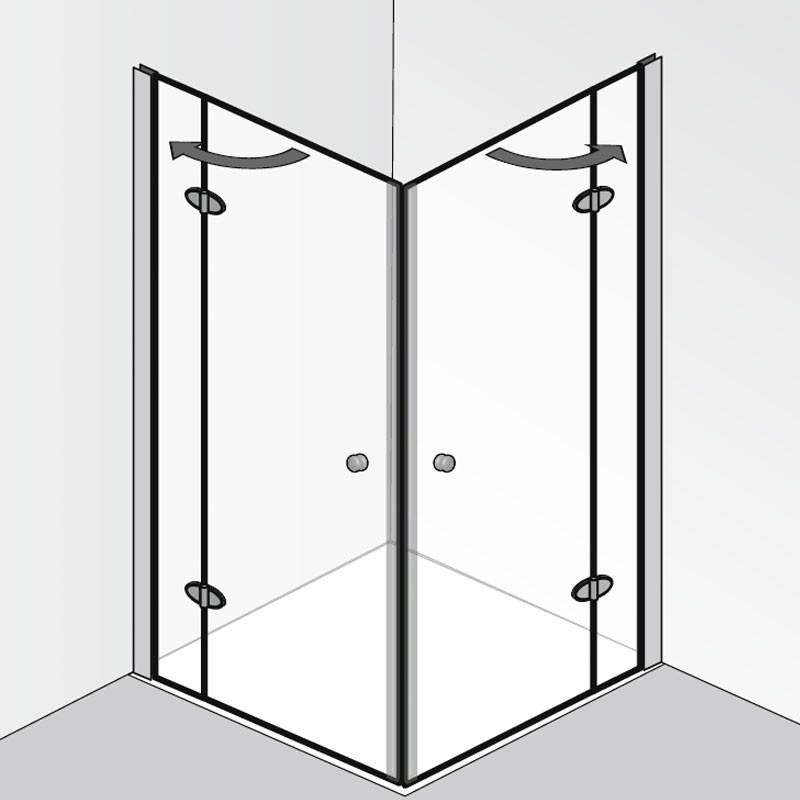 HSK Premium Classic Eckeinstieg Duschkabine 4 tlg. 80 x 80