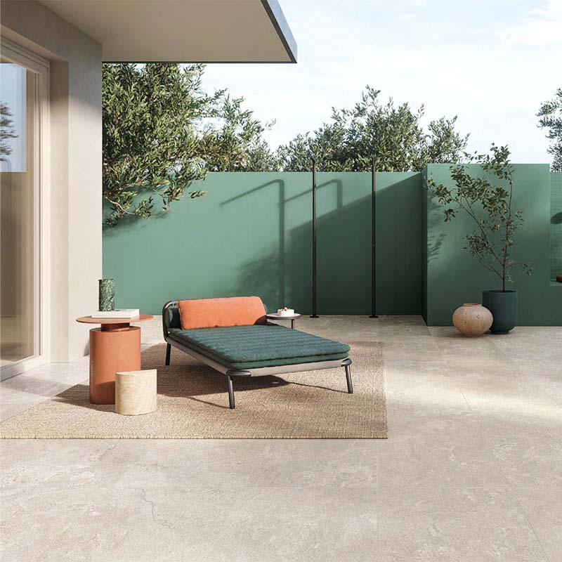 Travertin Terrassenplatte Dorset Beige Cross Cut 60 x 120 cm