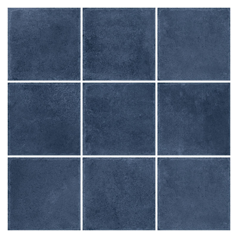 Landhaus Retro Wandfliese Block Blue Matte 14,4 x 14,4 cm