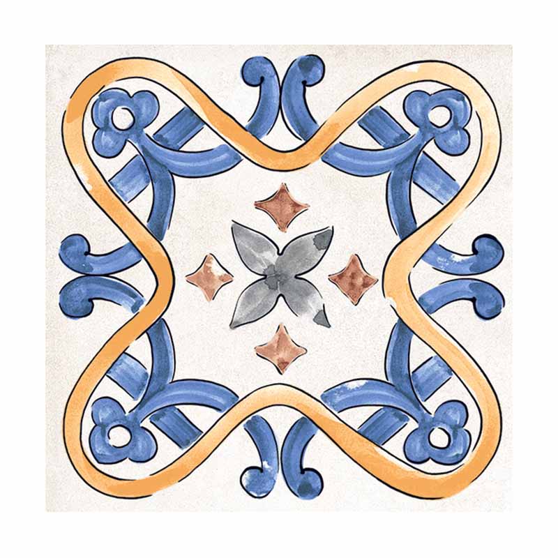 Cotto Bodenfliese Etrusche Decoro Mix 20,3 x 20,3 cm