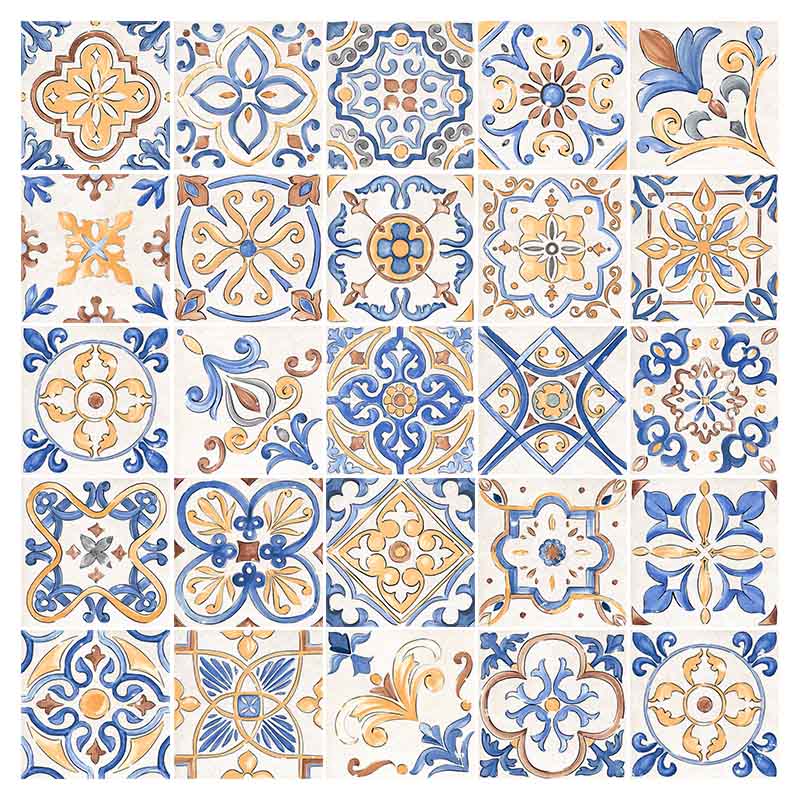 Cotto Bodenfliese Etrusche Decoro Mix 20,3 x 20,3 cm