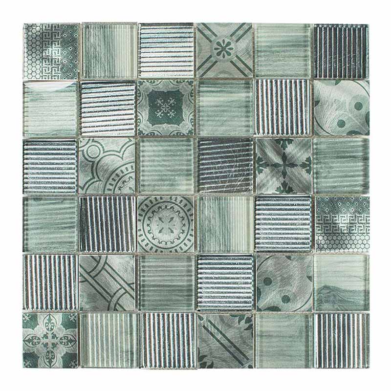 Noblesse-4 verde 4,8 x 4,8 cm Mosaikfliesen