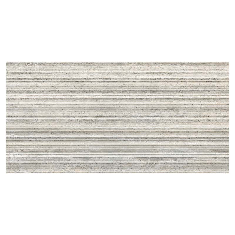 Travertin Optik Dekor Grigio Vein Cut Ribbed 60 x 120 cm