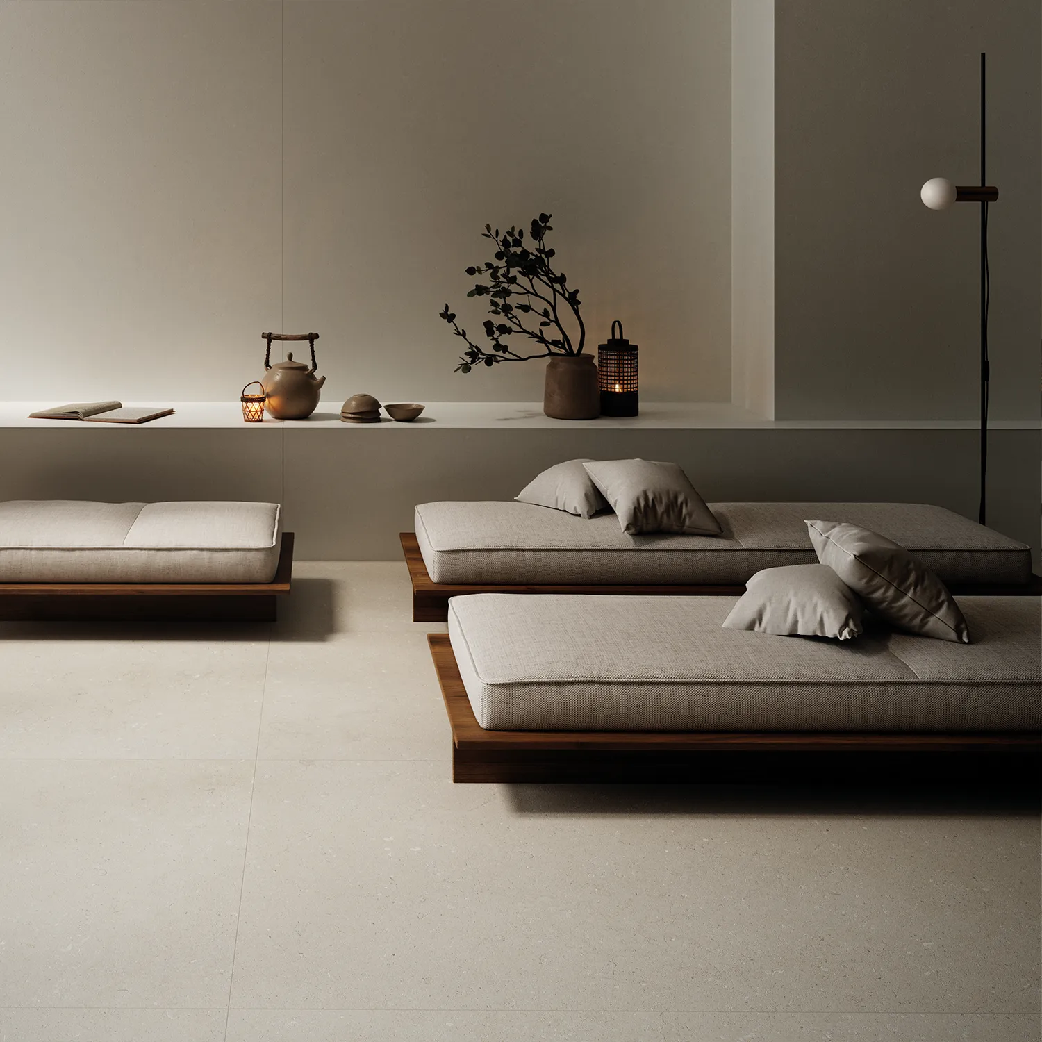 Steinoptik Bodenfliese Rift Ivory 120 x 120 cm