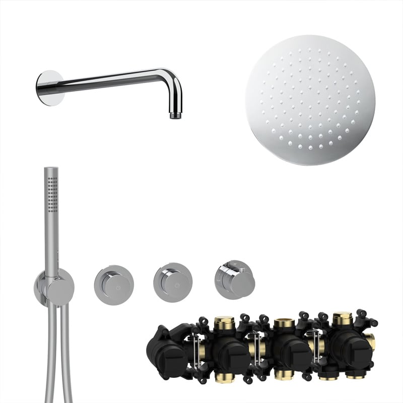 Herzbach MODUL7 Push Thermostat Set mit Regenbrause Ø250 mm