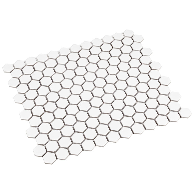 Hexagon Sechseck Mosaik Fliesen 2,3 x 2,3 cm Weiß