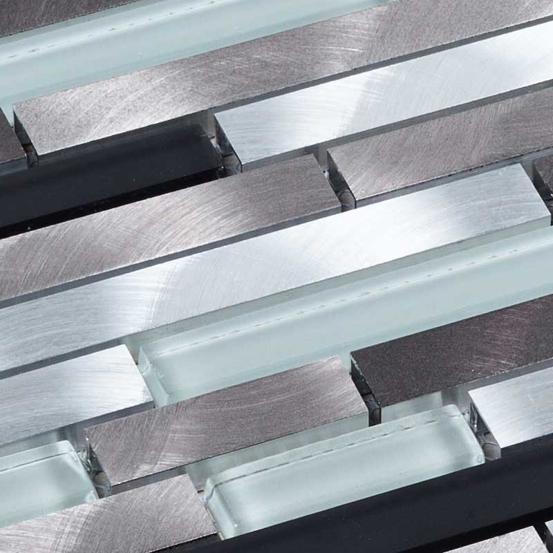 Renegade Grande Metall Glas Mosaik Aluminium Stäbe Graphit