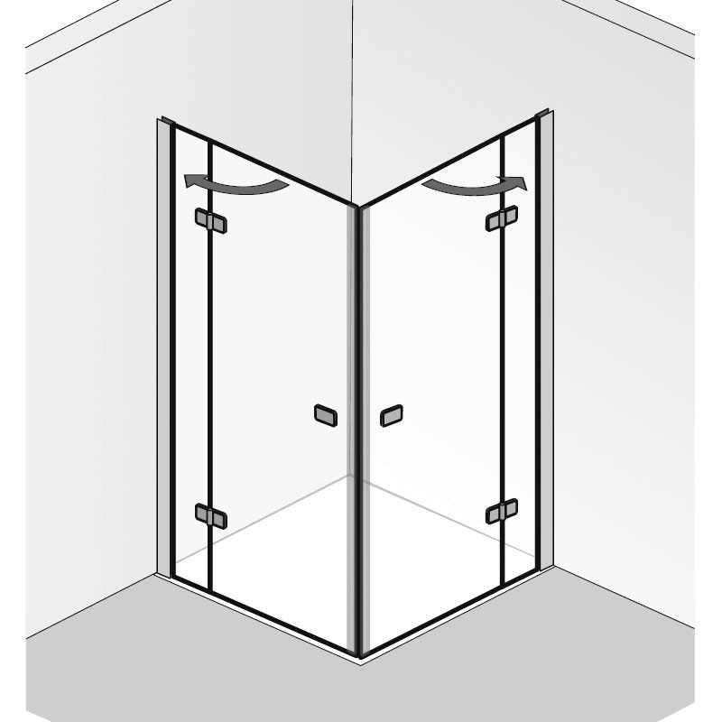 HSK Premium Softcube Eckeinstieg Duschkabine 4 tlg 80 x 80