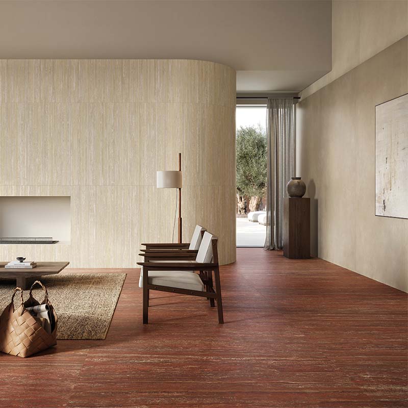 Travertin Optik Fliese Rosso Vein Cut 60 x 120 cm