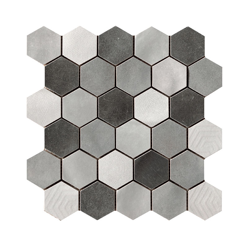 CIR Materia Prima Mosaico Esagona Mix Grey Mosaikfliesen