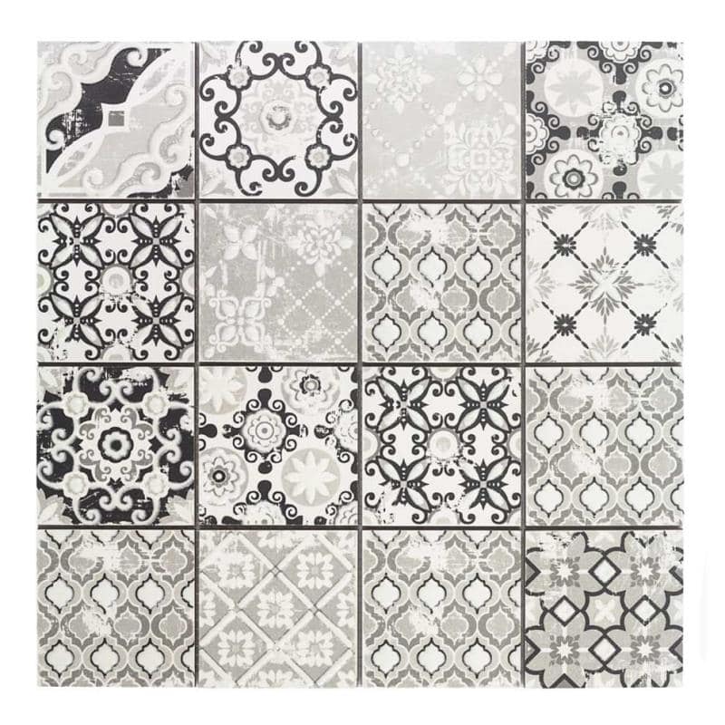 Casa Patchwork-3 grigio 7,5 x 7,5 cm Mosaikfliesen