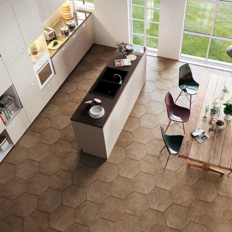 Settecento Gea Esagona Ocra Bodenfliese 40,9 x 47,2 cm