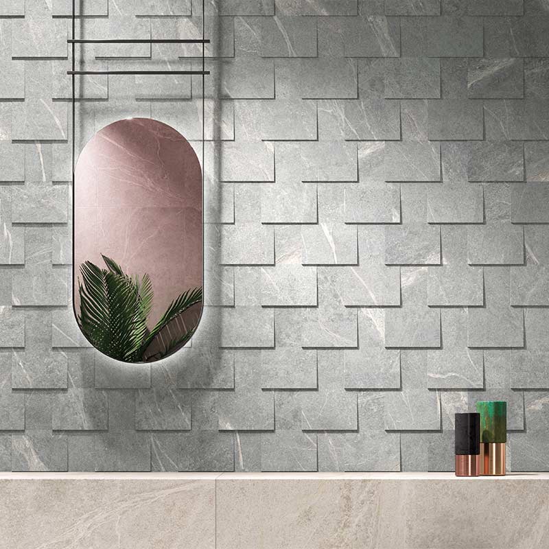 Cercom Soap Stone Mosaico Soap 3D Grey Mosaikfliesen