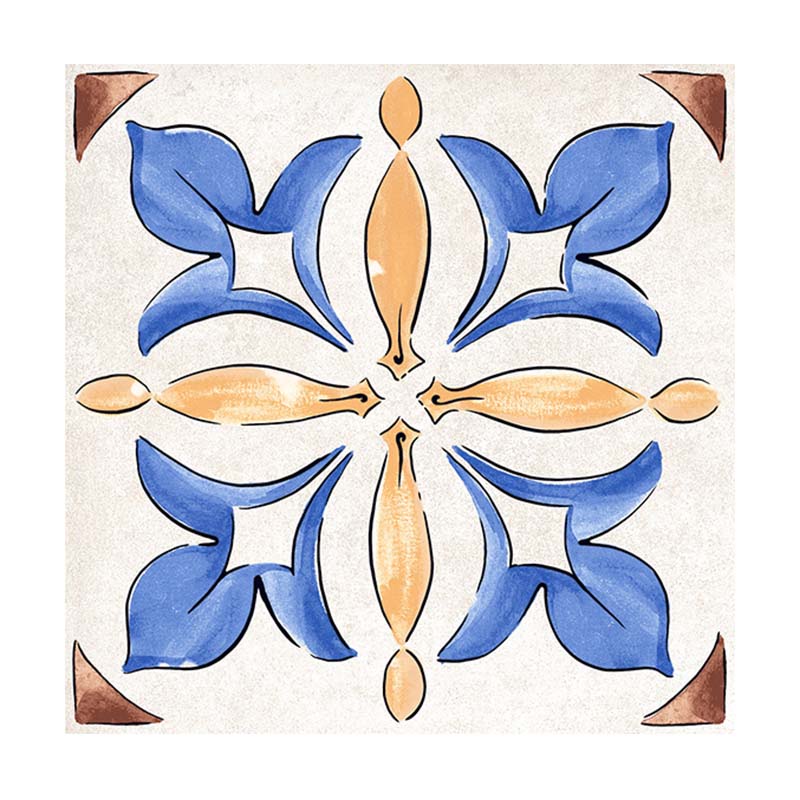 Cotto Bodenfliese Etrusche Decoro Mix 20,3 x 20,3 cm