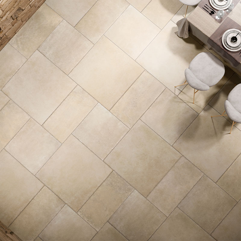 Steinoptik Bodenfliese Castelli Vanilla 60 x 60 cm