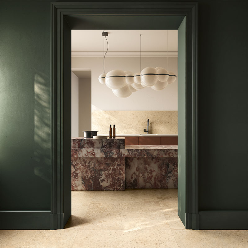 Travertin Fliese In Falda Marmo Primavera 100 x 100 cm