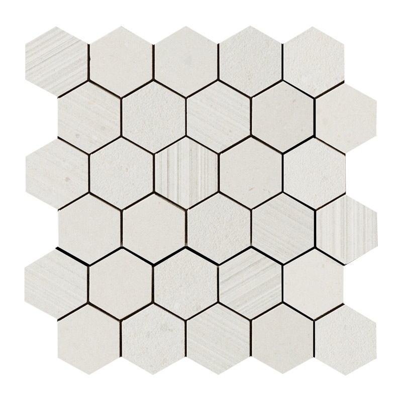 Italgraniti Silver Grain White Mosaico Esagonetta Mix
