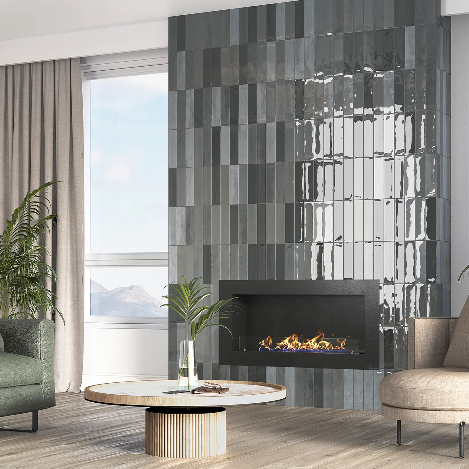 Fliese Casa Zellige Coal 7 x 28 cm