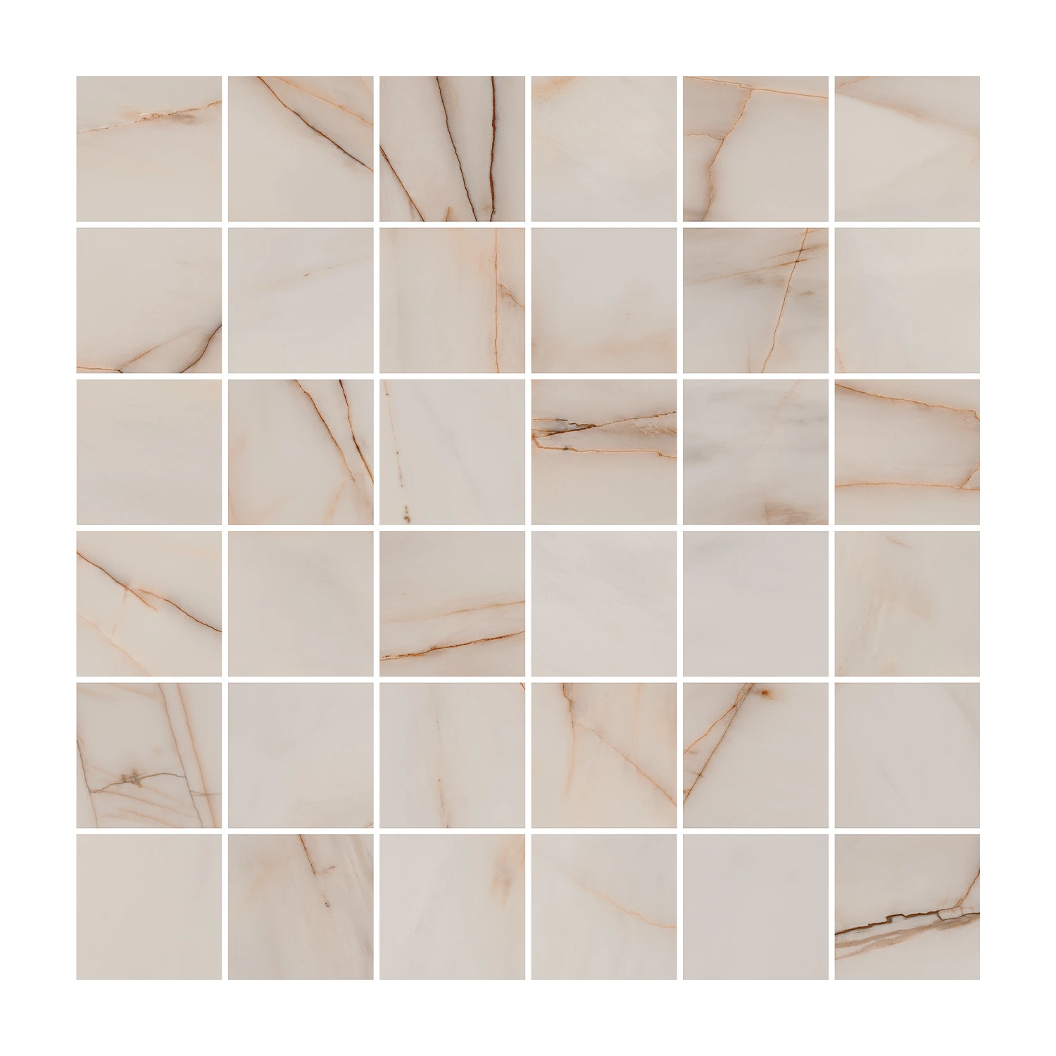 Marmoroptik Mosaikfliesen Rosa Bellissimo 5 x 5 cm