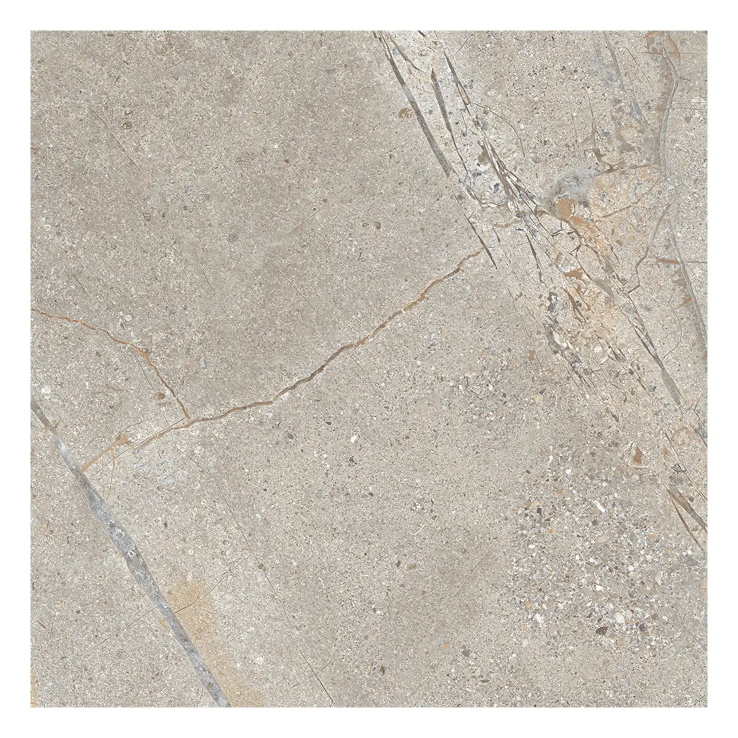 Steinoptik Fliese Crust Taupe 60 x 60 cm