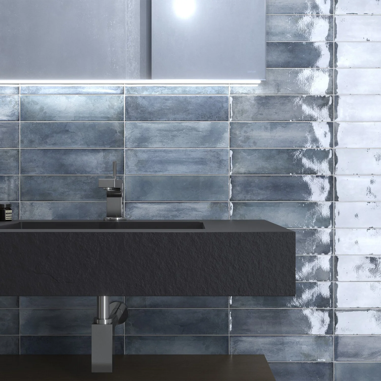 Wandfliese Brick Cambre Blue 7,5 x 30 cm