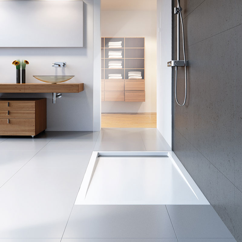 HSK Duschwanne mit Ablaufrinne schmal 90 x 120 cm