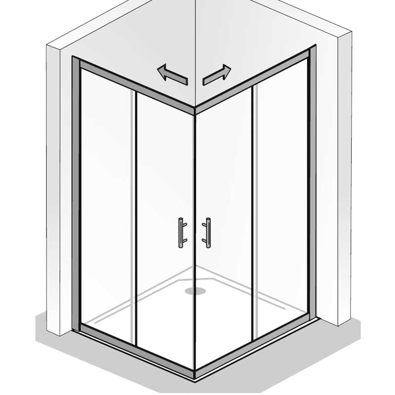 HSK Favorit Schiebetür Eckeinstieg 80 x 80 cm