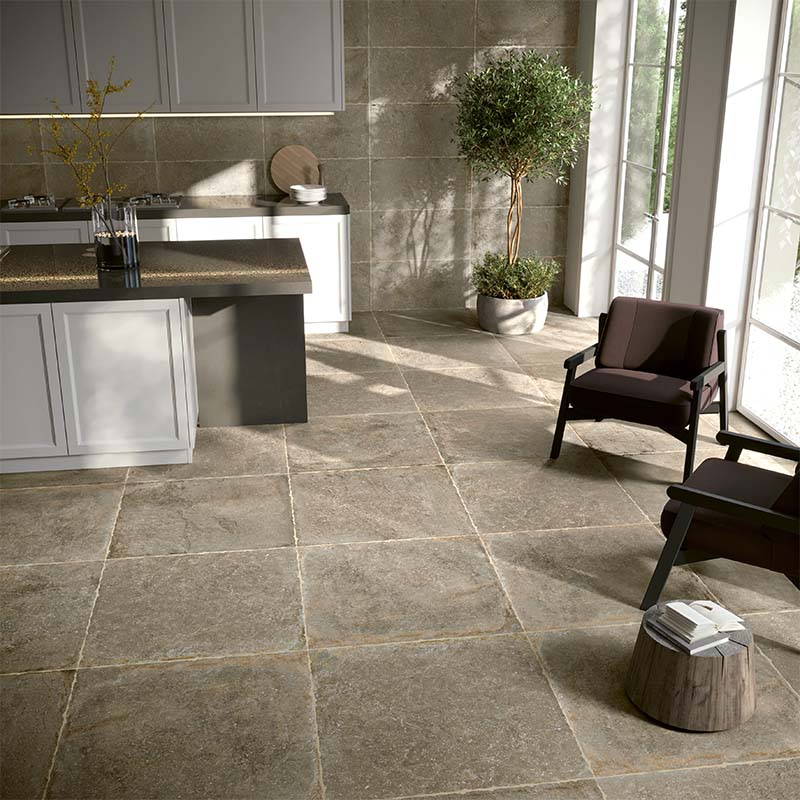 Rustikale Steinoptik Bodenfliese i-stone Taupe 80 x 80 cm