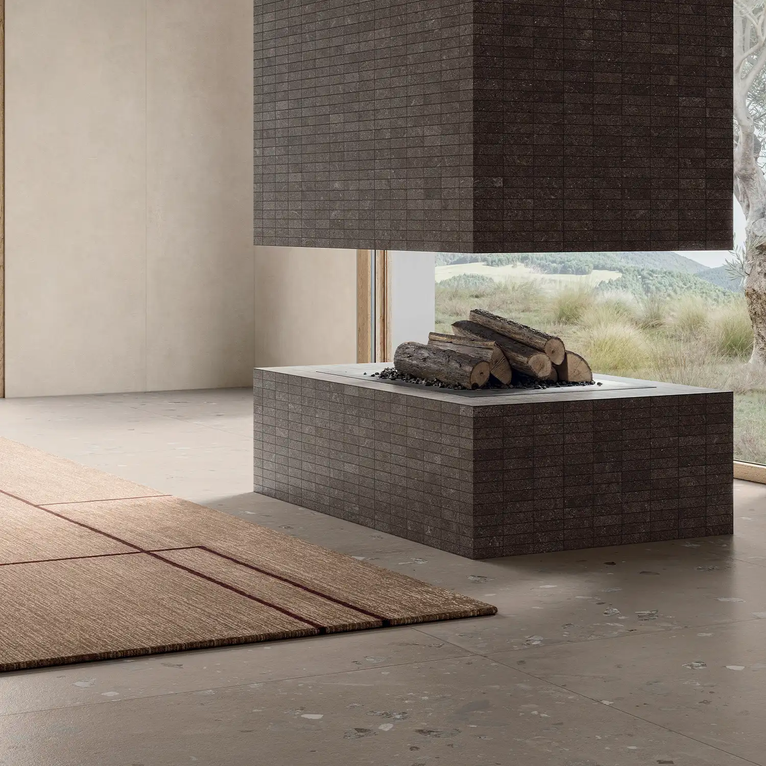 Betonoptik Fliesen I Cementi Argil Ciottolo 120 x 120 cm