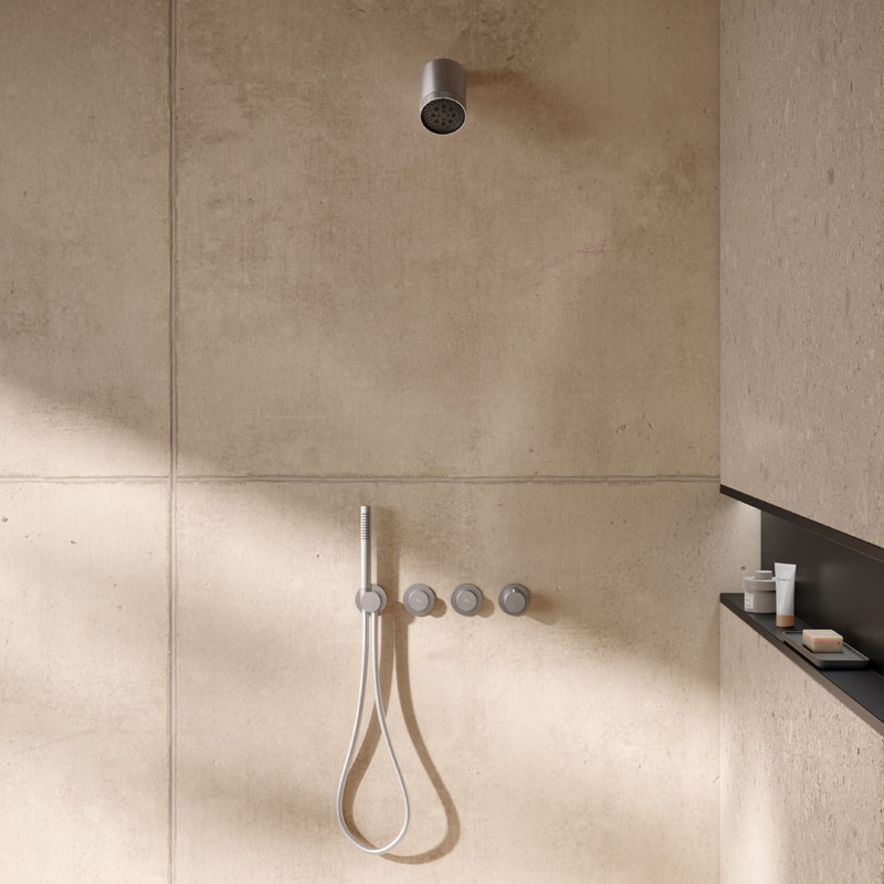 Herzbach MODUL7 Push Thermostat Set mit Spot Regenbrause