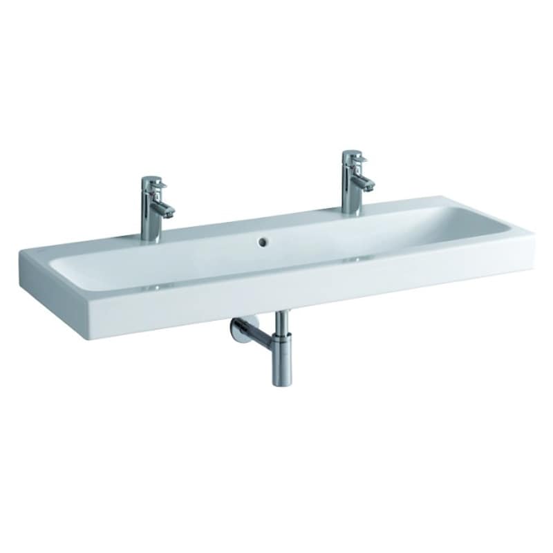 Geberit iCon Waschtisch 120 x 48,5 cm mit 2 Hahnlöchern