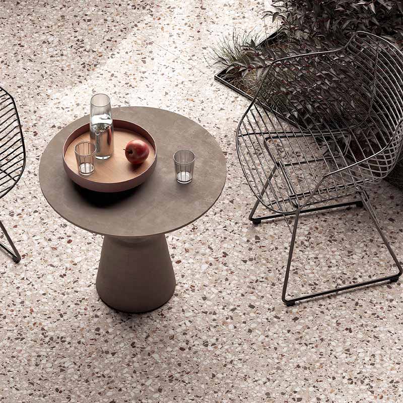 Terrazzo Beton Terrassenplatte Kado Clay Flakes 90 x 90 cm