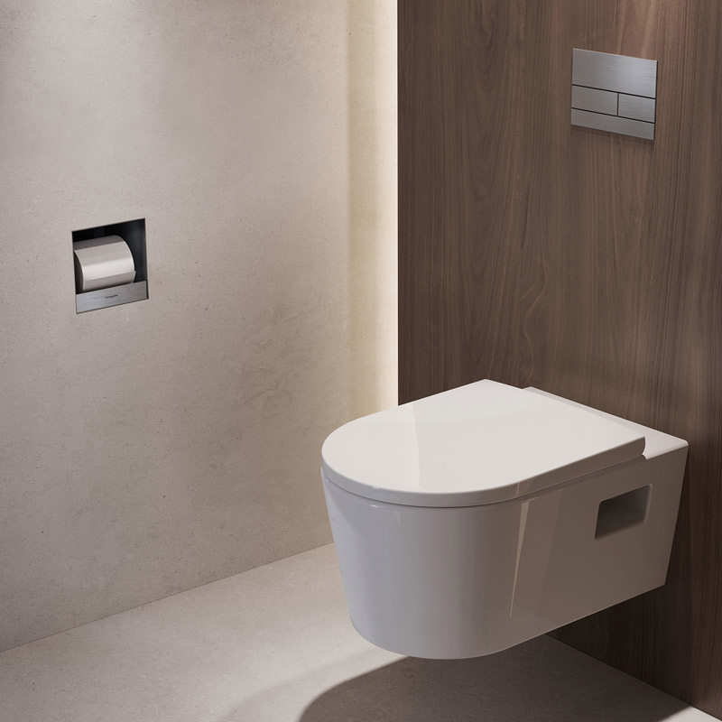 hansgrohe XtraStoris Rock WC Papierhalter rahmenlos