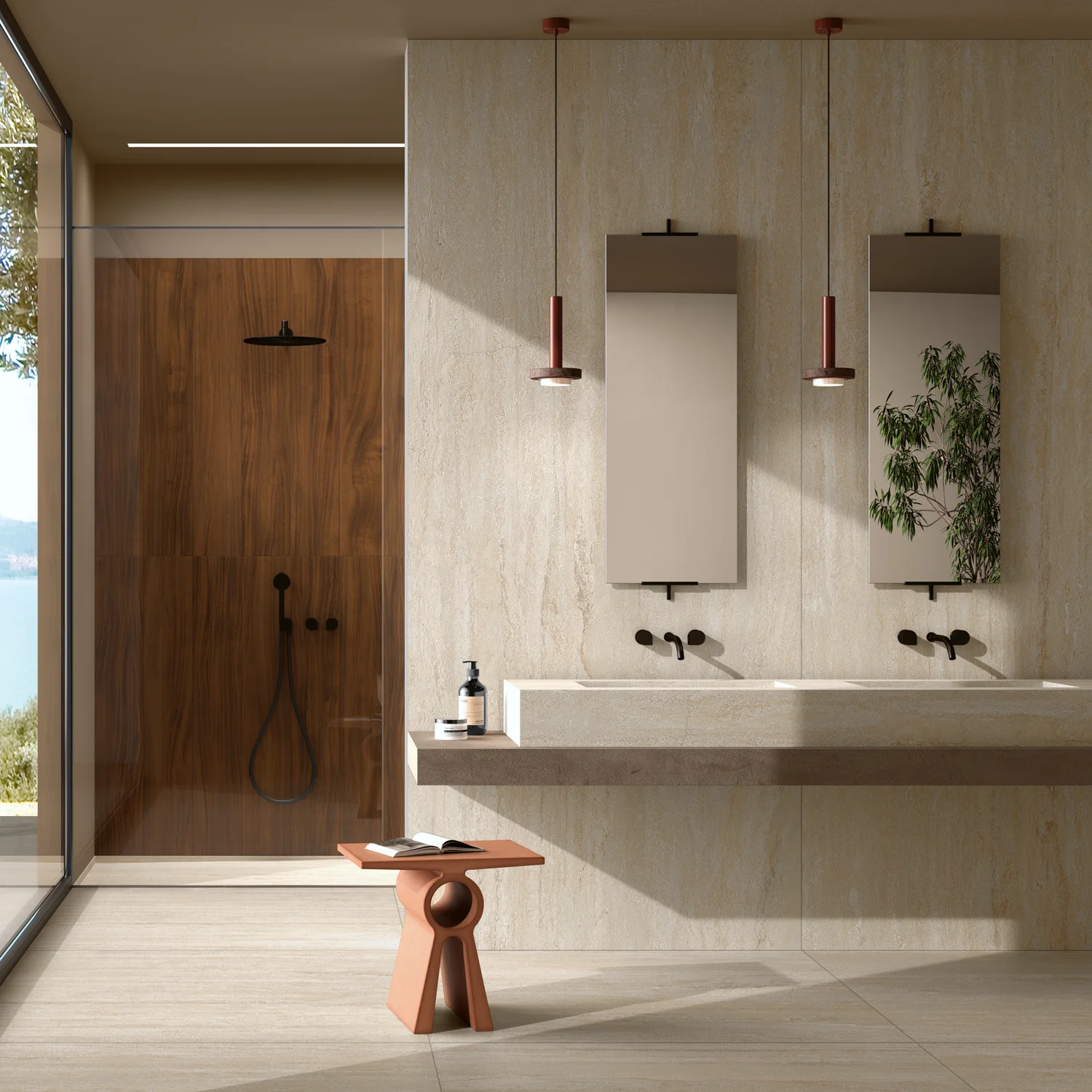 Travertin Fliese Travertino Sand 88,9 x 88,9 cm
