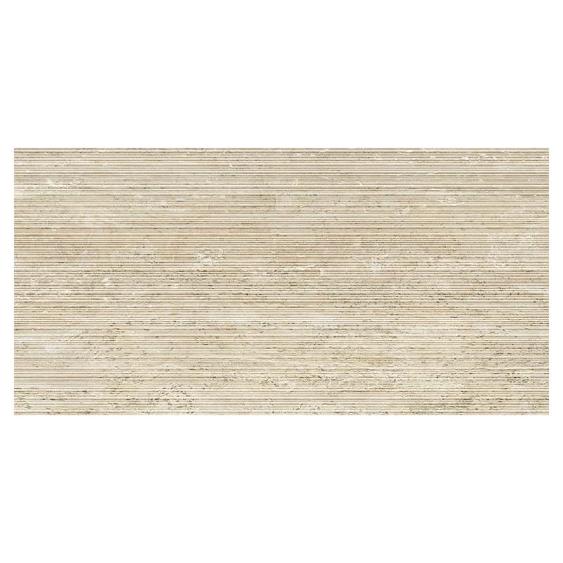 Travertin Optik Dekor Beige Vein Cut Ribbed 60 x 120 cm