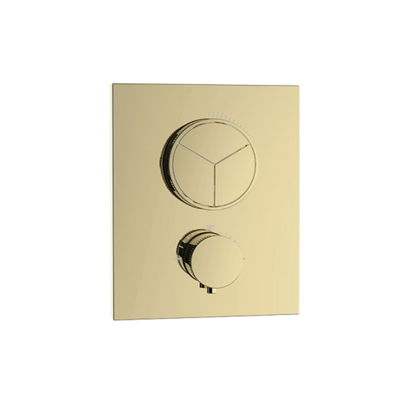 Herzbach Push Square Thermostat 3 Verbraucher gold