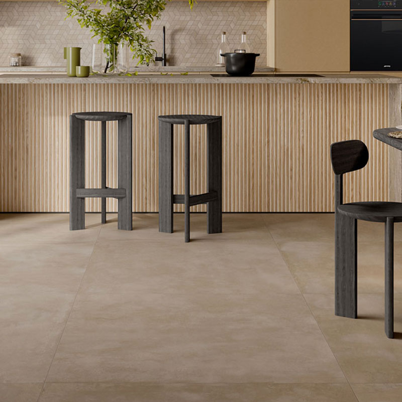 Zementoptik Cruda Beige 100 x 100 cm Bodenfliese