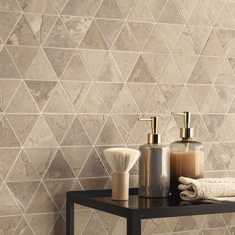 edimaxastor Golden Age Beige Mosaico Triangolo Mosaikfliesen