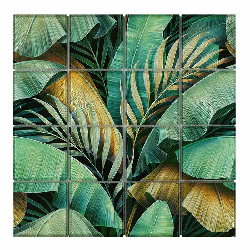 Pianta-1 verde 7,5 x 7,5 cm Mosaikfliesen