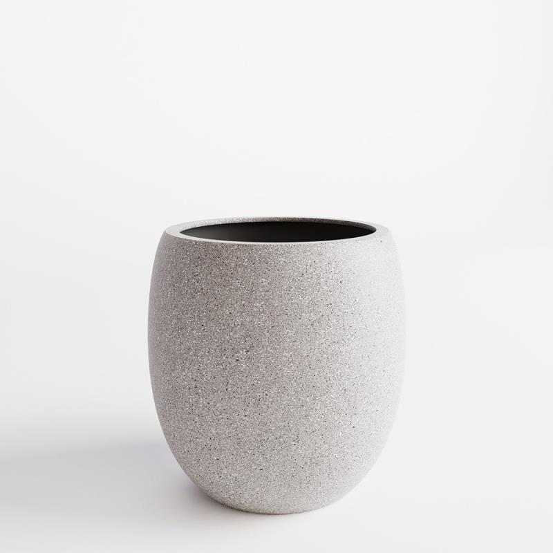 Pflanzkübel fleur ami Cliff Ø 49 cm H 55 cm granit steingrau FL27759