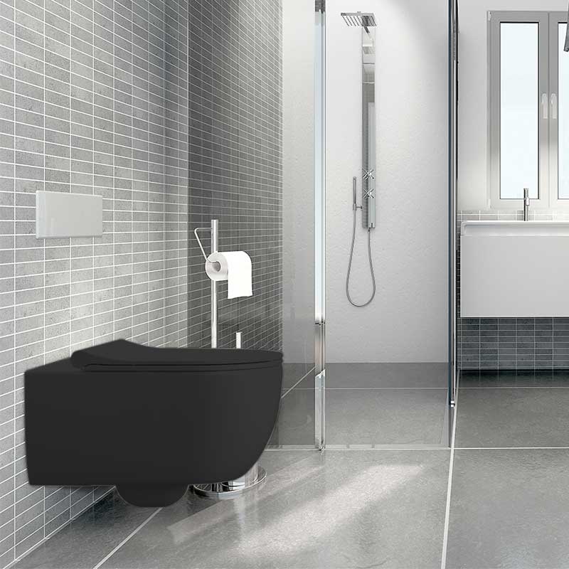 Hardys FlushTech Smart Black WC spülrandlos Komplett-Set