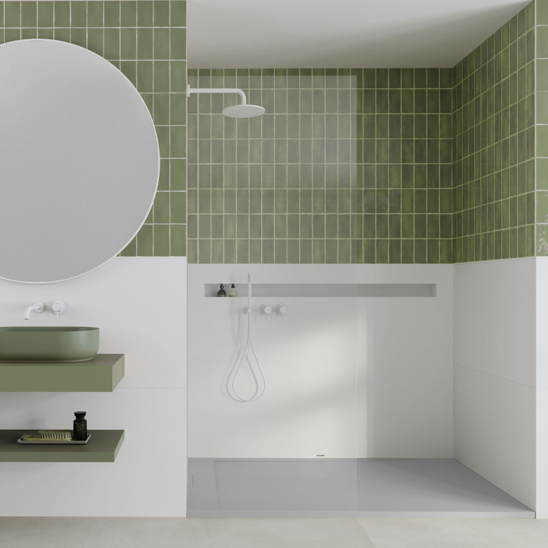 Hidrobox Pure Kromat Duschfläche 90 cm x 110 cm Cement