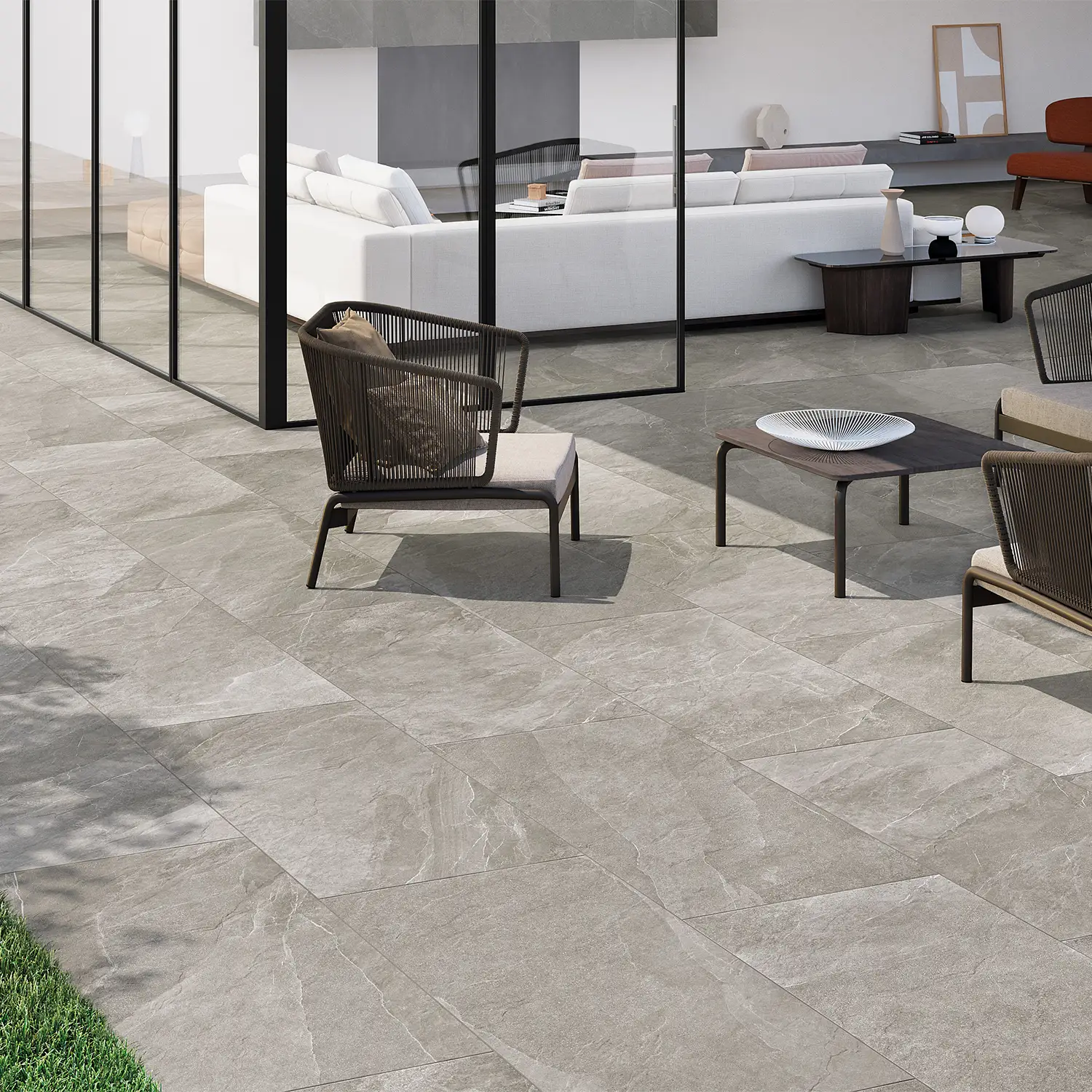 Schieferoptik Terrassenplatte Shale Greige 60 x 120 cm