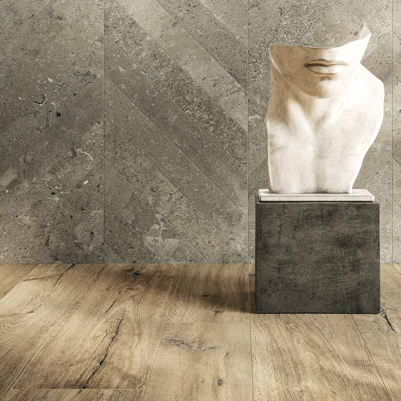 Holzoptik Bodenfliese Woodsign Taupe 30 x 120 cm